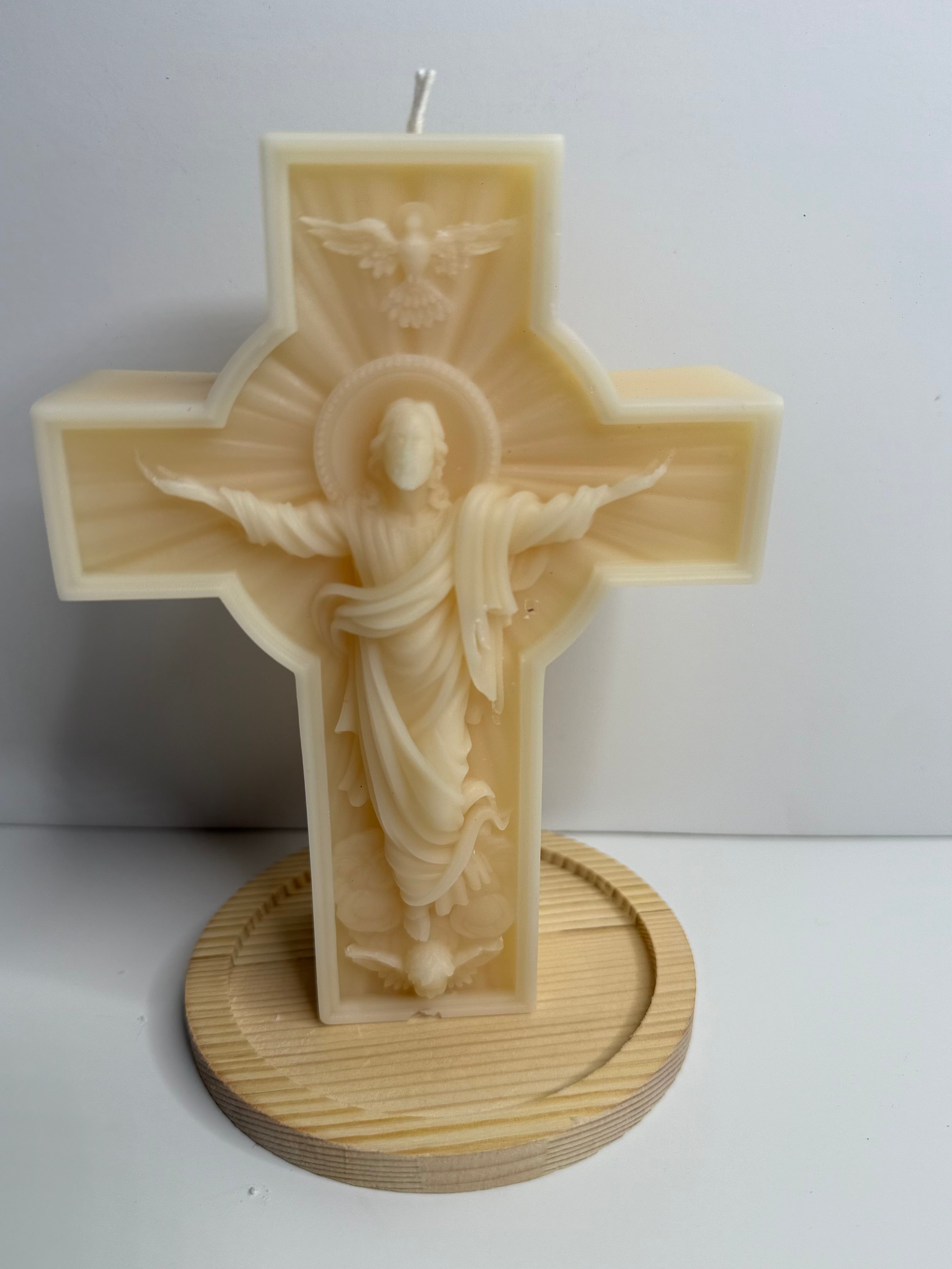 Cruz de Cristo – Vela espiritual hecha a mano