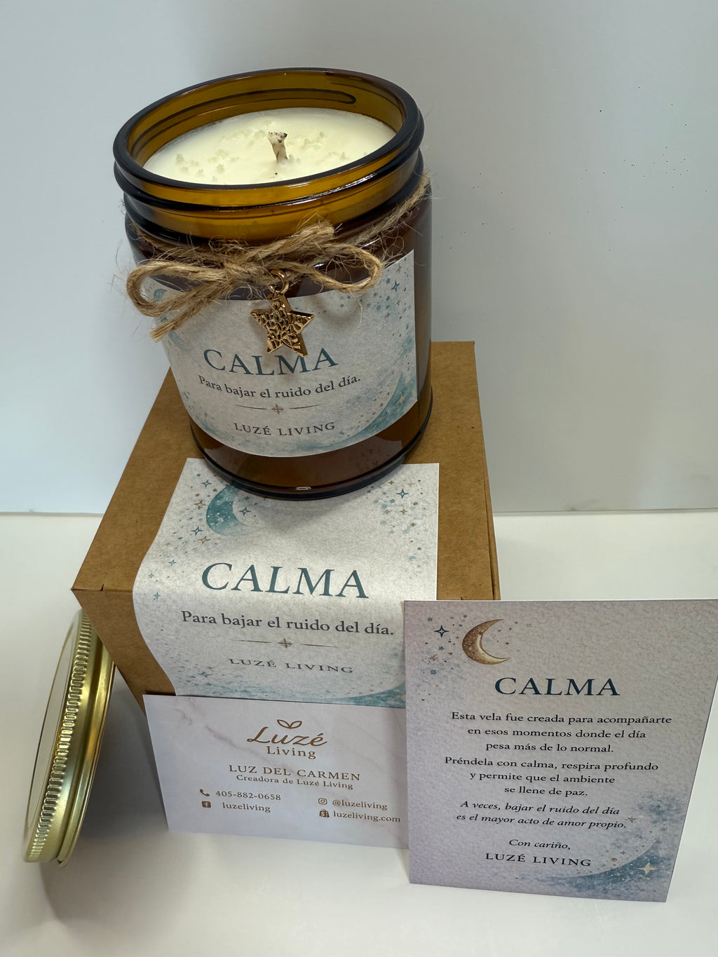 CALMA – Vela aromática para bajar el ruido del día | Luzé Living