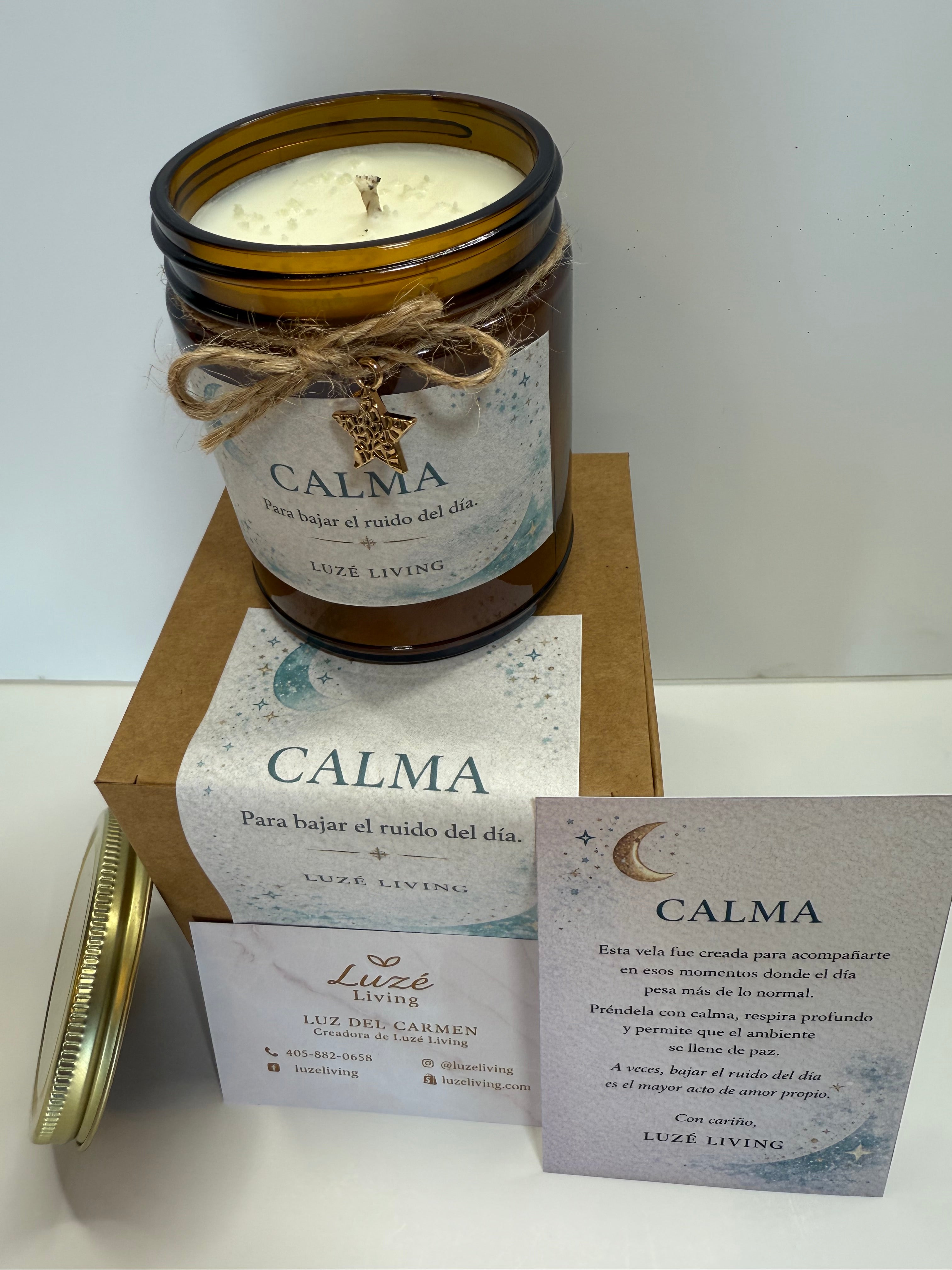 CALMA – Vela aromática para bajar el ruido del día | Luzé Living