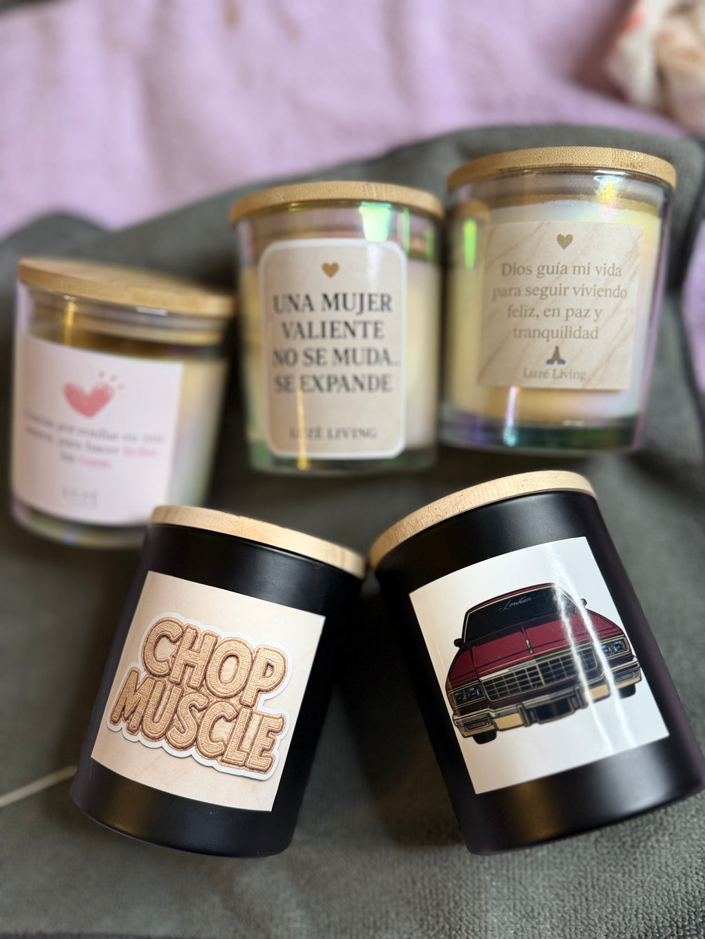 Vela personalizada con mensaje