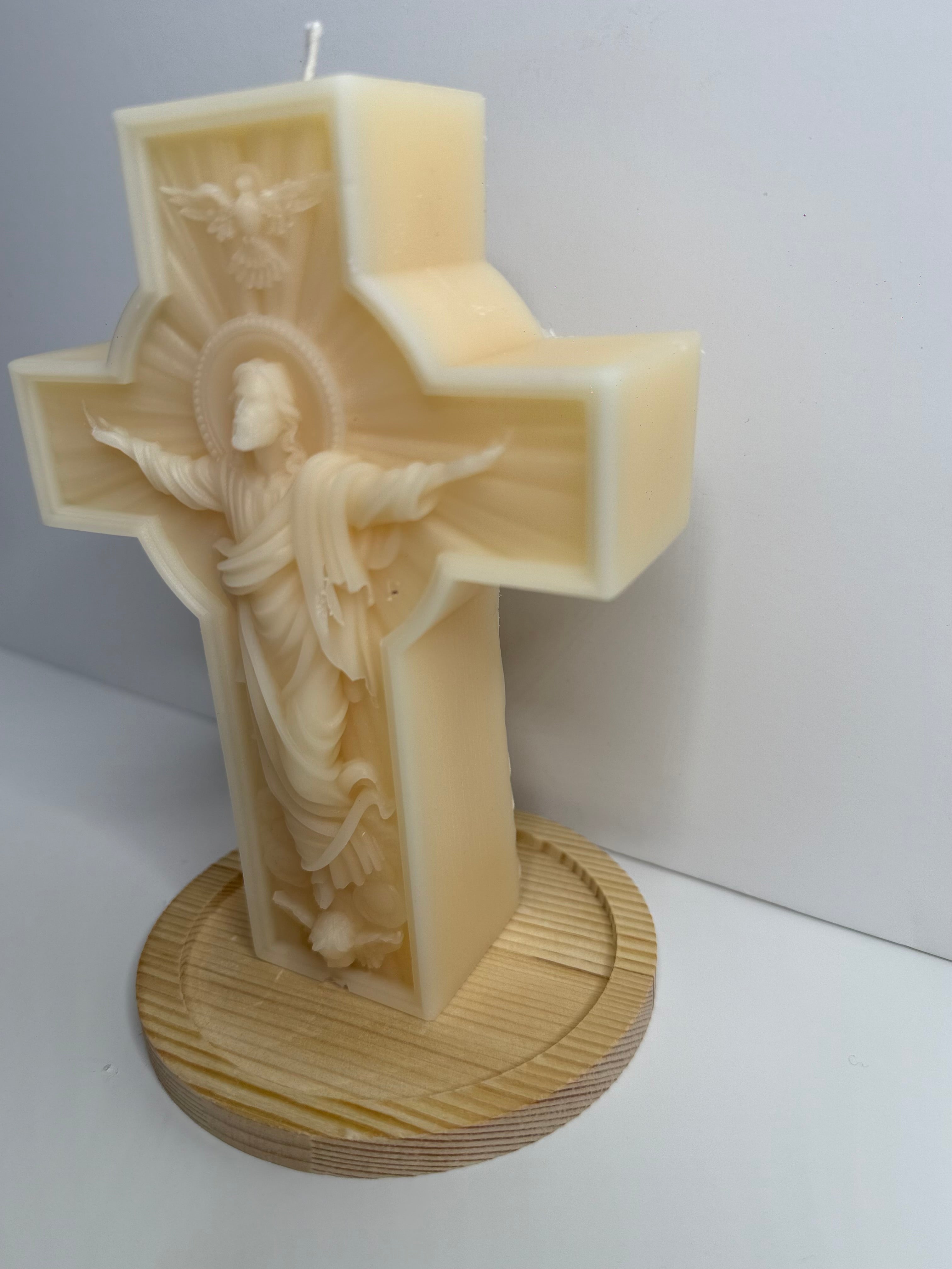 Cruz de Cristo – Vela espiritual hecha a mano